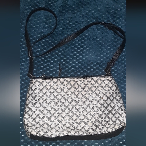 DANA BUCHMAN crossbody/shoulder bag, 3 compartments, black & white, EXCELLENT! - Picture 2 of 6
